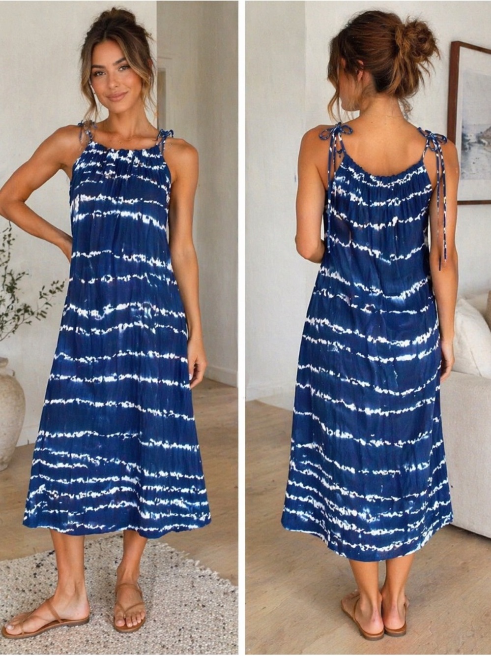 Anthropologie NWT Ex Voto Iris Sundress Blue Tie Dye XS S